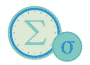 Símbolo Sigma, 18 letra griega azul y verde