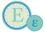 Símbolo de épsilon y su significado, letras griegas azules y verdes