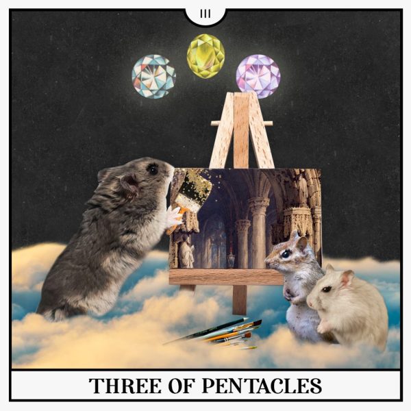 Carta del Tarot Tres de Pentáculos