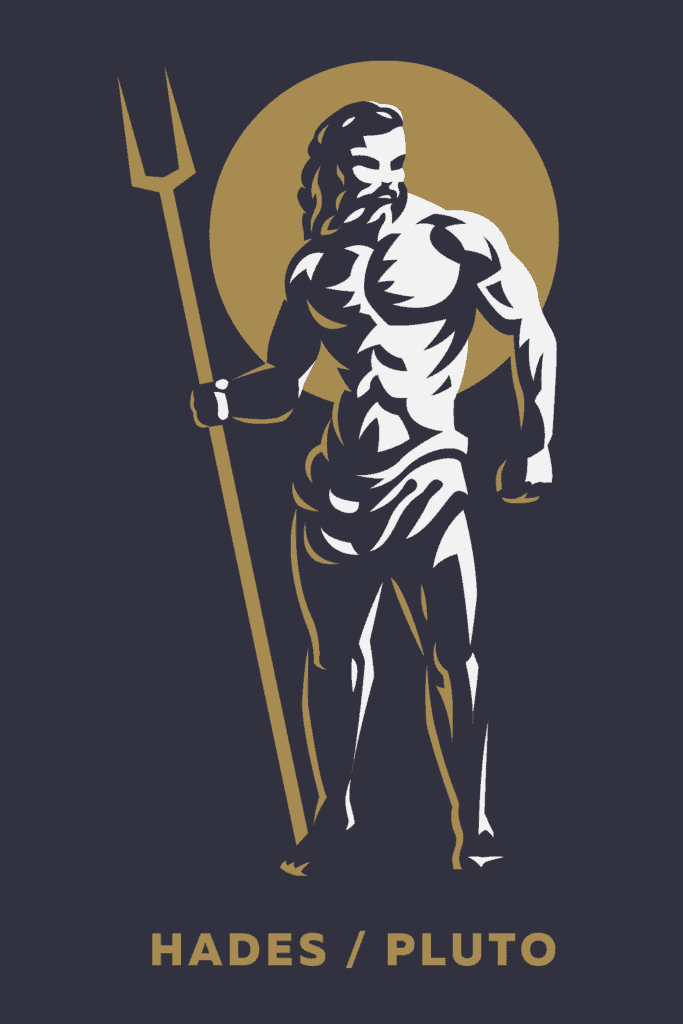 Símbolos de hades, flora y fauna sagradas, colección de símbolos de dios griego