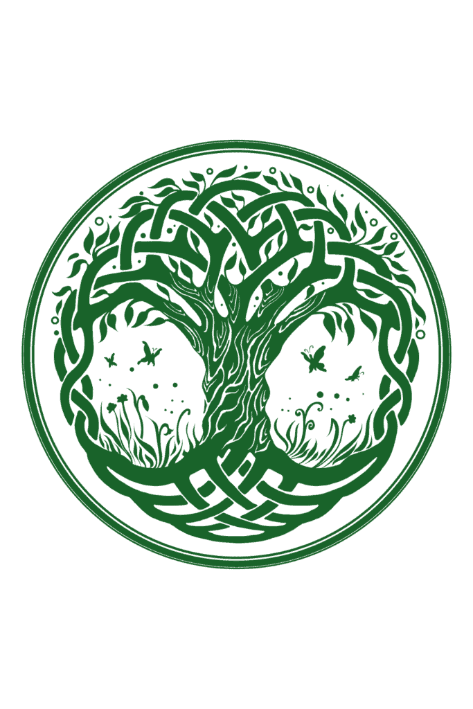 Árbol de la vida celta, uno de los símbolos más importantes de la armonía, colección de símbolos celtas