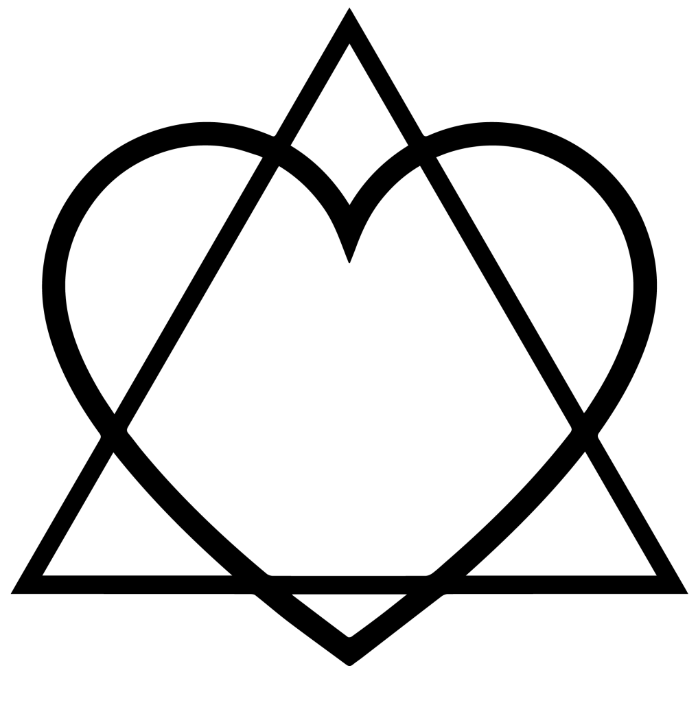 símbolo de adopción símbolo del triángulo del corazón idea del tatuaje del corazón