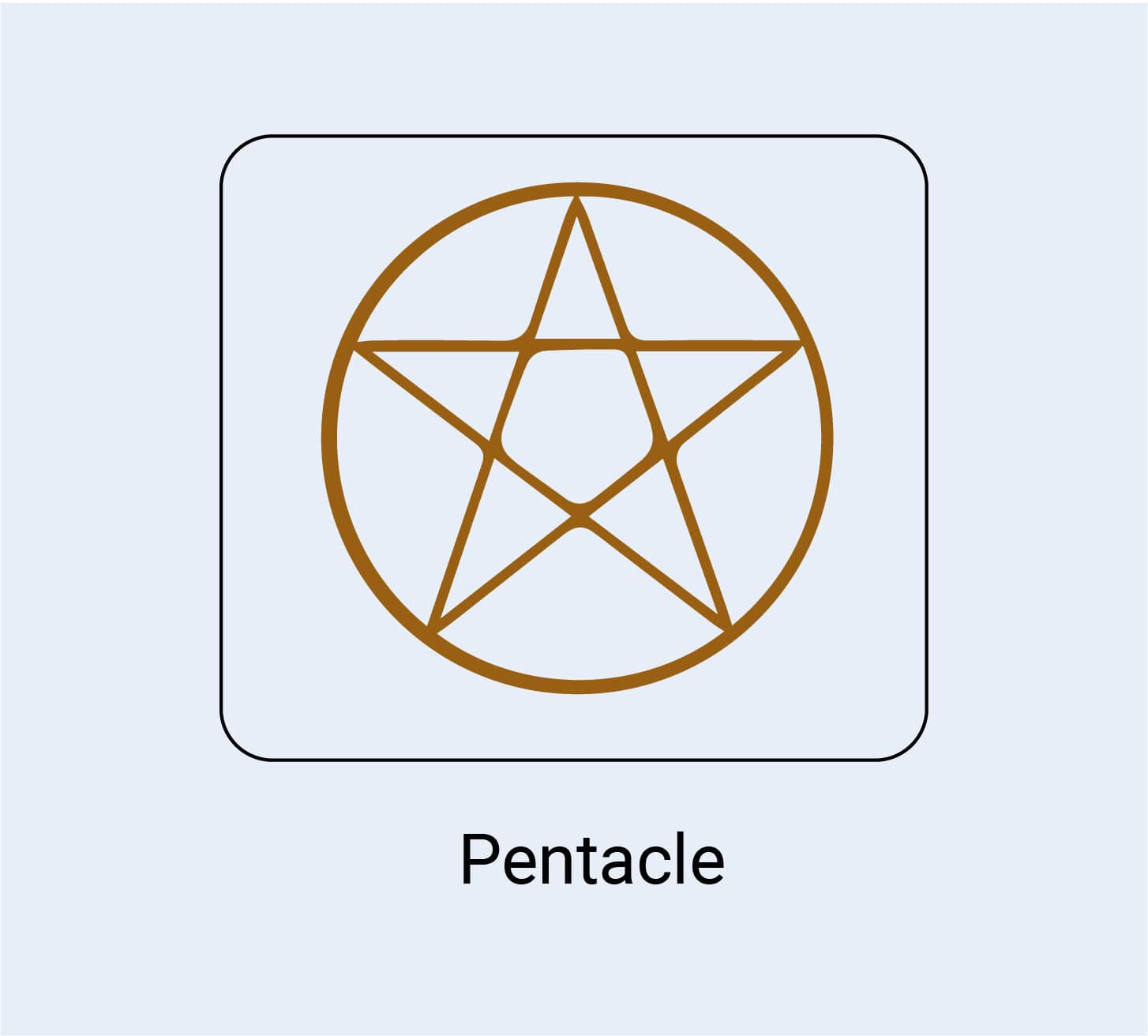 Símbolo de pentagrama de brujería oro sobre fondo blanco