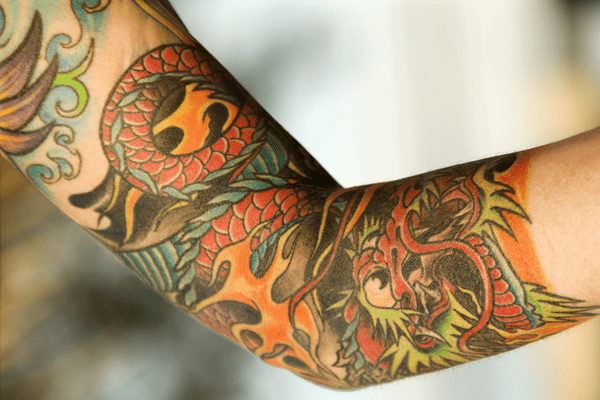 tatuaje de dragón rojo