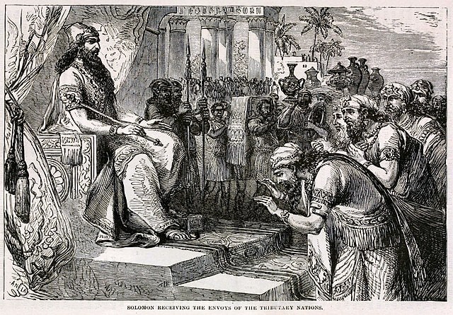 El rey Salomón se reúne con los enviados