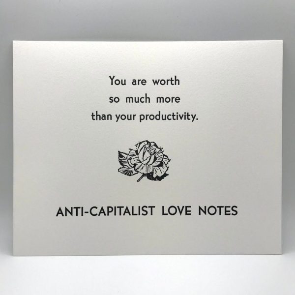 Una imagen de carta de amor anticapitalista de una huella radical