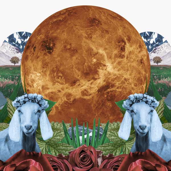 Collage de Venus en el signo zodiacal de Capricornio