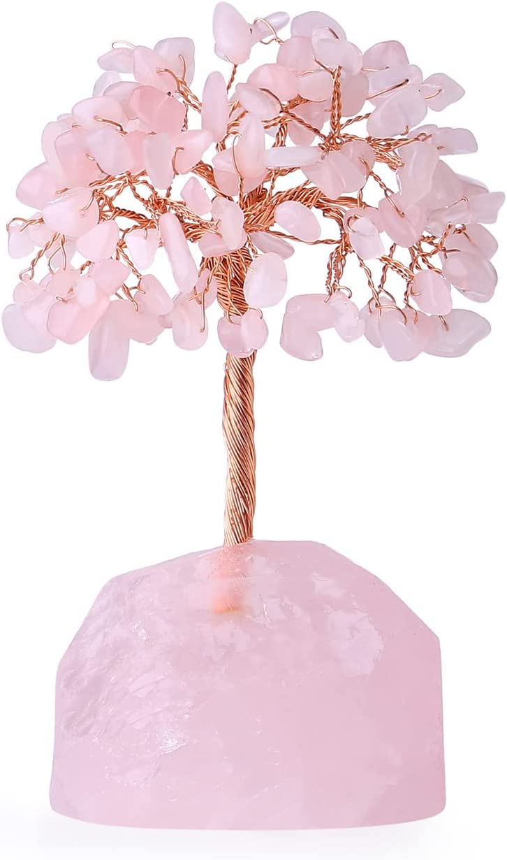 árbol de cuarzo rosa