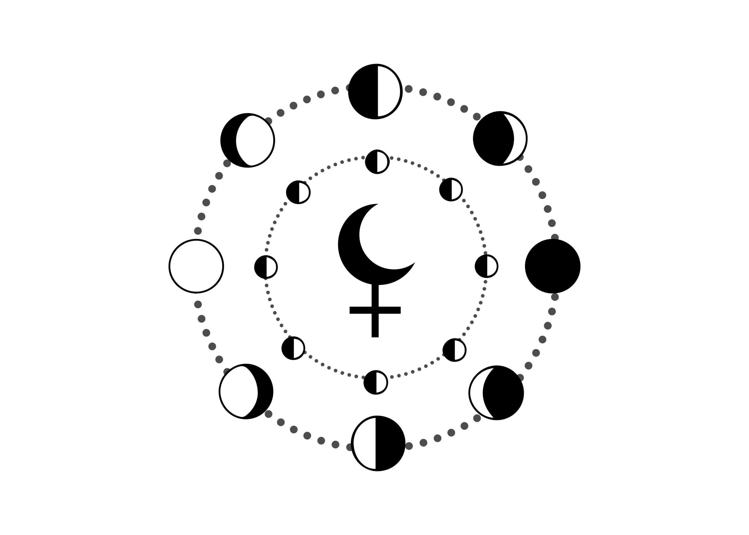luna negra lilith símbolo negro blanco