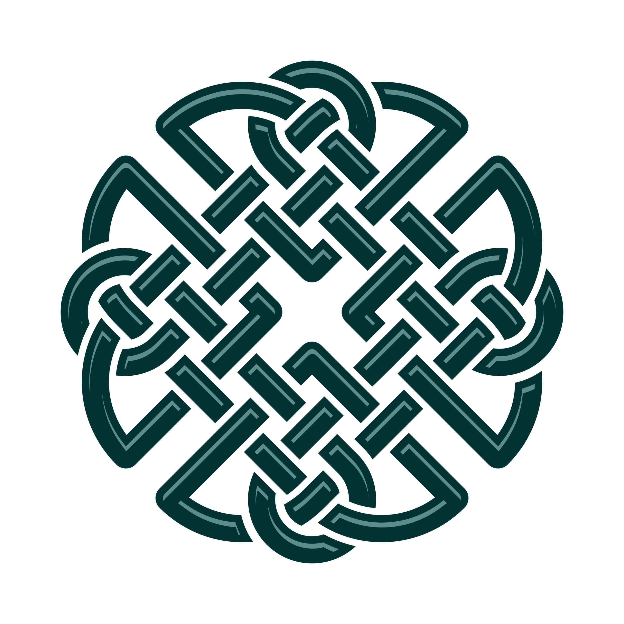 Símbolos celtas para nudo de fuerza verde sobre negro