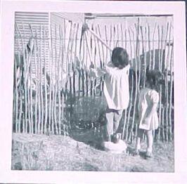 niños recortando cerca de ocotillo 1960
