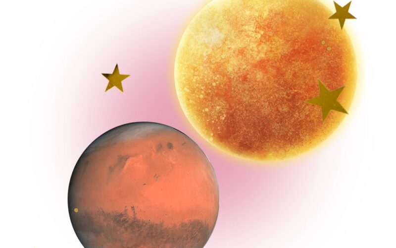 Collage for the Mars cazimi in Scorpio