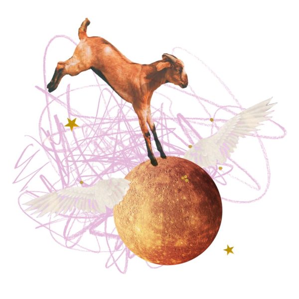 Collage de Mercurio retrógrado en Capricornio