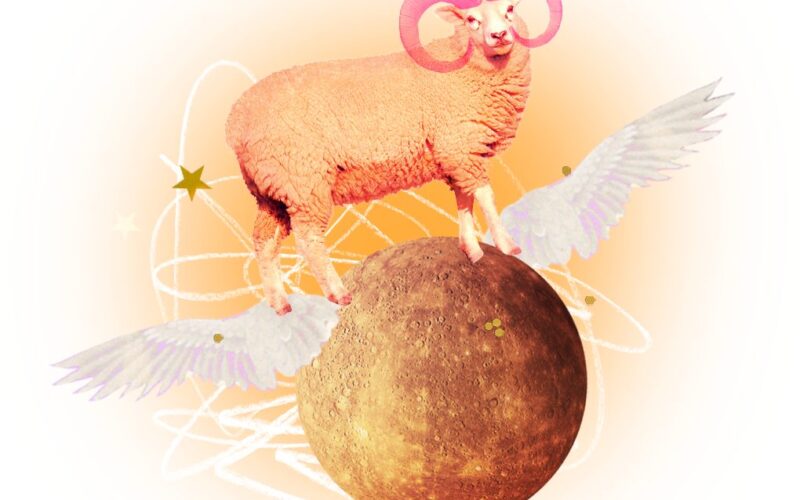 Collage for Mercury retrograde in Aries
