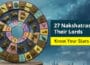 Diagrama de 27 Nakshatras y sus planetas regentes.